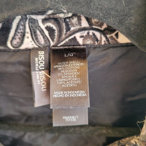 Large Paisley Crushed Velvet-like Jacket - Picture 3 of 5